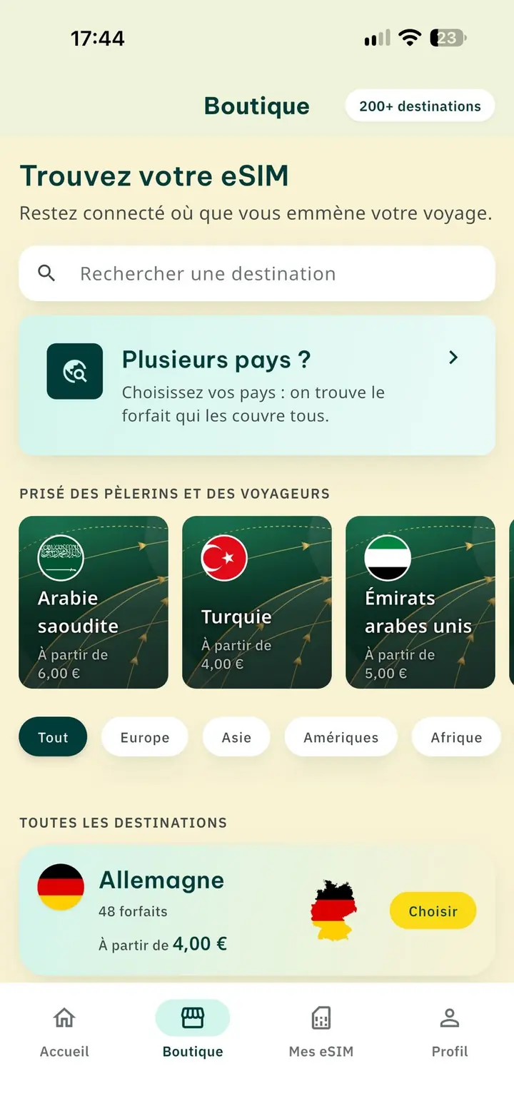 Trouver sa destination